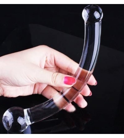 Dildos Crystal Glass Dildo Arched Prostate Massager G Spot Stimulator G-spot Stimulation Sex Toy for Women with Free Wrist st...