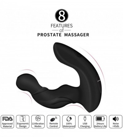 Anal Sex Toys Prostate Massager Vibrating Anal Plug with 2 Intense Motors 11 Speeds Vibration- Wireless Remote Control Rechar...