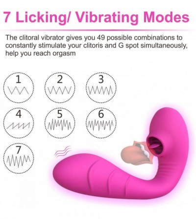 Vibrators Clitoral Licking Tongue Vibrator- 2 in 1 Sex Toy Clitoris G spot Stimulator Tongue Vibrator Clit Dildo for Women Co...