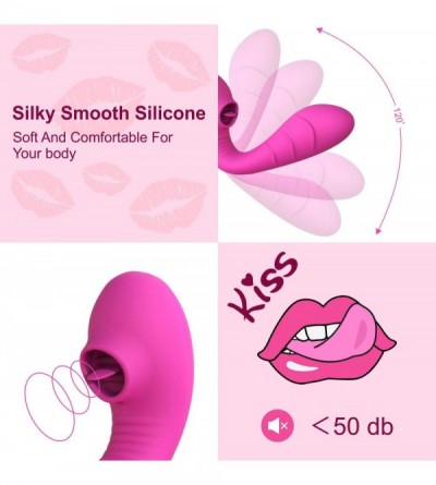 Vibrators Clitoral Licking Tongue Vibrator- 2 in 1 Sex Toy Clitoris G spot Stimulator Tongue Vibrator Clit Dildo for Women Co...