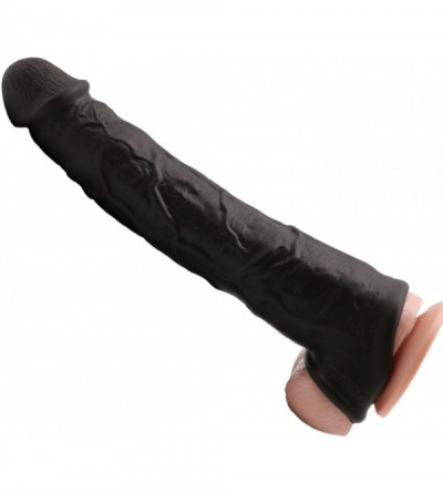 Pumps & Enlargers New-Silicone Pên?ís Sleeve for Men Large Extension Cóndom Thick and Big Extra Large 12 inch Black Sexy - C3...