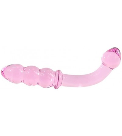 Anal Sex Toys Anal Beads- Glass Bent Pleasure Wand Double-Ended Butt Plug G-spot Stimulation Dildo for Men Women (Pink) - Pin...