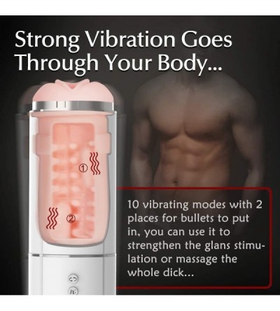 Male Masturbators Automatic Male Masturbator Cup with 4 Clamping and 10 Vibrating- Realistic Pocket Pussy Stroker for Men Mas...