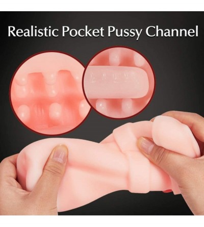 Male Masturbators Automatic Male Masturbator Cup with 4 Clamping and 10 Vibrating- Realistic Pocket Pussy Stroker for Men Mas...