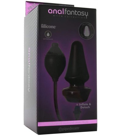 Anal Sex Toys Inflatable Silicone Anal Plug in Black and Jo H20 Water Based Lube (1 oz) - CZ18IX33XGH $26.24