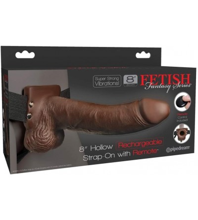 Dildos Fetish Fantasy Series 8" Hollow Rechargeable Strap-on with Remote- Brown- 1 Count - CT18XX8SC7X $37.99