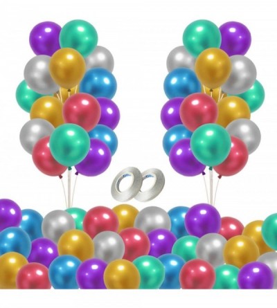 Penis Rings 5 Inches 100 Pack Metallic Assorted Color Balloons with 2 Ribbons- Thick Chrome Balloons for Birthday- Wedding- A...