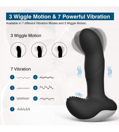 Anal Sex Toys Wiggle-Motion Dual Motors Vibrating Anal Vibrator for Men with Remote Control Heating Anal Vibrators Butt Plug ...