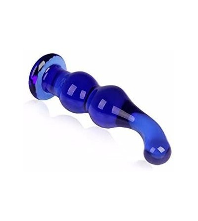 Anal Sex Toys Blue Anal Beads Plug Crystal Glass Dildo Penis Anal Sex Toys for Women Female Masturbation - Blue - CN1879XES84...