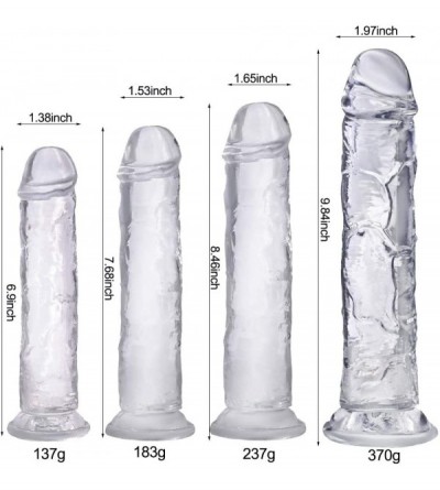 Dildos Realistic Dildo G Spot Vaginal Stimulator-Crystal Jellie Dong with Strong Suction Cup Base Adult Sex Toy for Women (Cl...