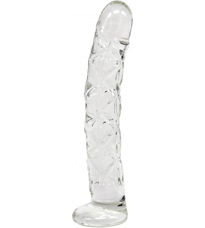 Dildos Crystal Realistic Glass Pleasure Wand Dildo Sex Toy Massager- Clear - CM1836Q7AY7 $31.28