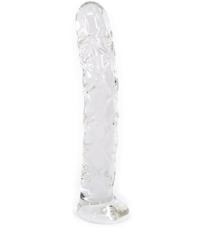 Dildos Crystal Realistic Glass Pleasure Wand Dildo Sex Toy Massager- Clear - CM1836Q7AY7 $11.26