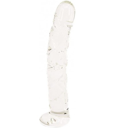 Dildos Crystal Realistic Glass Pleasure Wand Dildo Sex Toy Massager- Clear - CM1836Q7AY7 $11.26