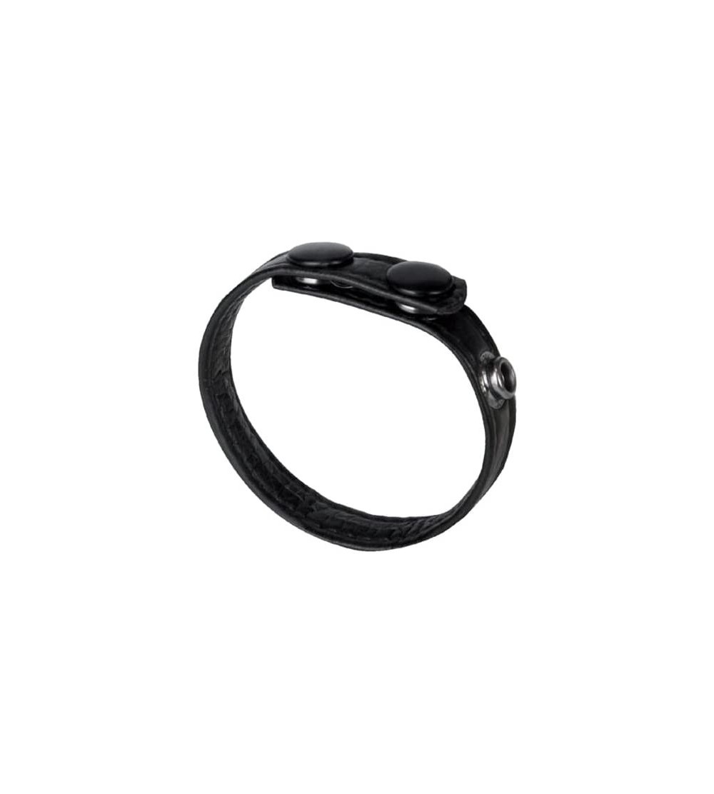 Penis Rings Adjustable Snap Cock Ring- Black - CO11HG1A9ET $12.08