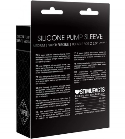 Pumps & Enlargers Pumped - Silicone Pump Sleeve Medium - Black - CD18WWQDIS3 $11.10