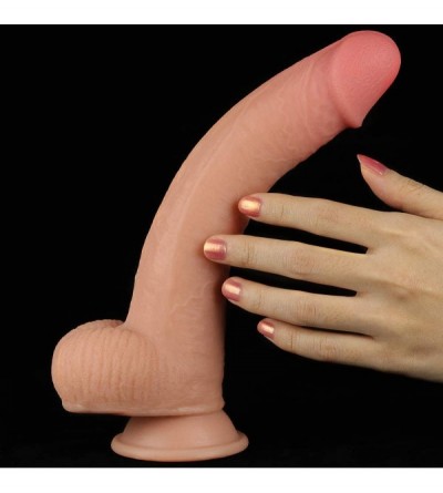 Dildos 9 Inches realistic sliding skin soft dildo for deepthroat blowjob training- Soft Strap on anal Dildo with Suction Cup ...
