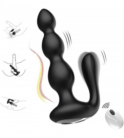 Anal Sex Toys Male Prostate Massager with Testes Stimulation- Female G-spot & Anal Vibrator 9 Speed Vibrating Butt Plug Dual ...