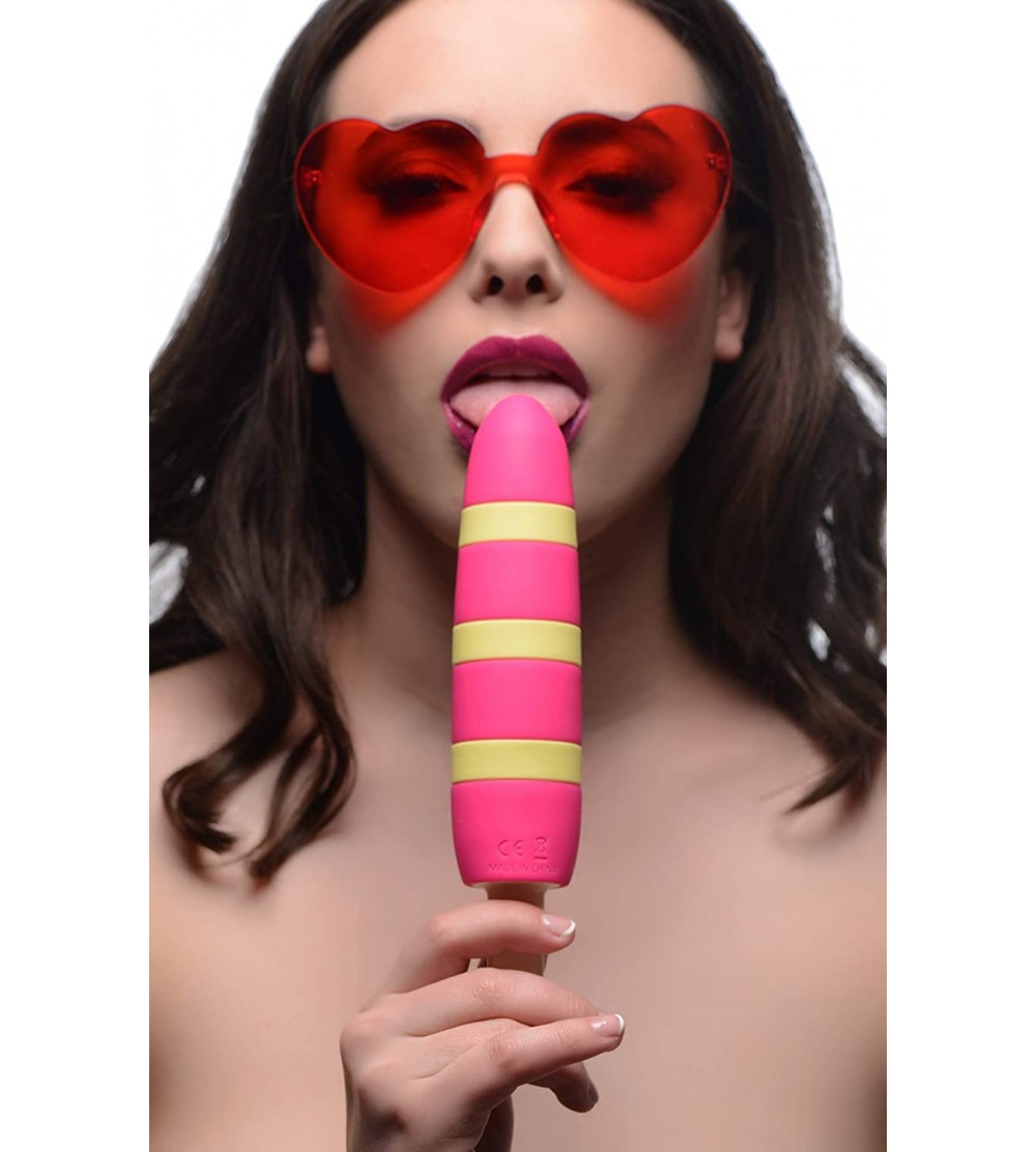 Vibrators Fizzin 10X Popsicle Silicone Rechargeable Vibrator- Red - Red - CT18UAYASEW $31.66