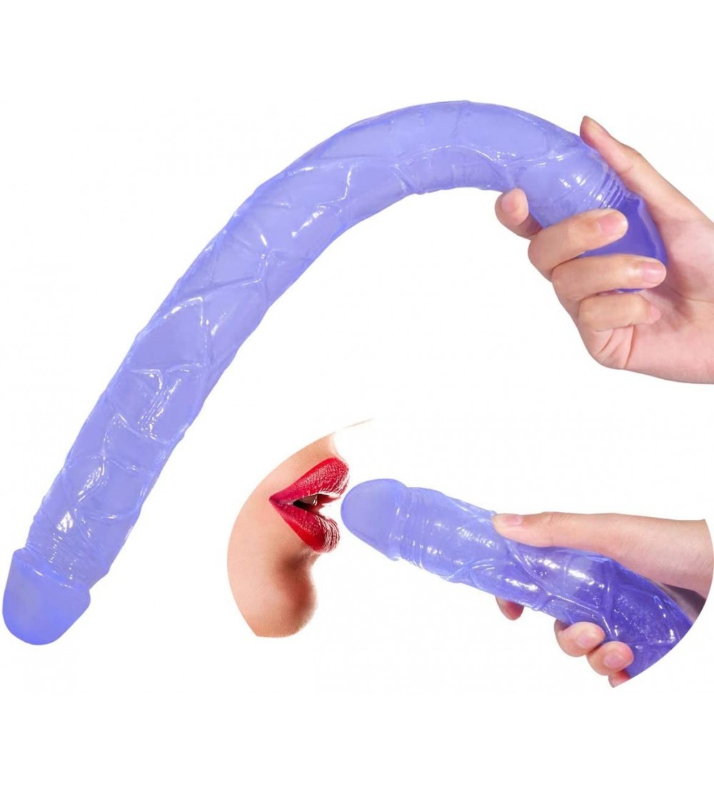 Dildos Realistic Double-Ended Dildo- Flexible G-spot Jelly Dong for Lesbian- Long Double Sided Dildos- Waterproof Adult Sex T...