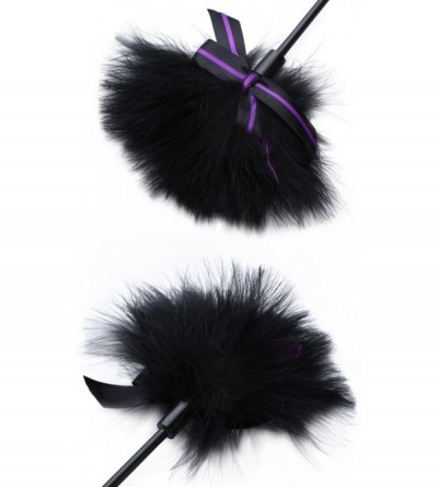 Paddles, Whips & Ticklers Sexy Leather SM Whip Paddle Feather Tickler Spanking Toy P1031(Star pattern and Black/purple feathe...