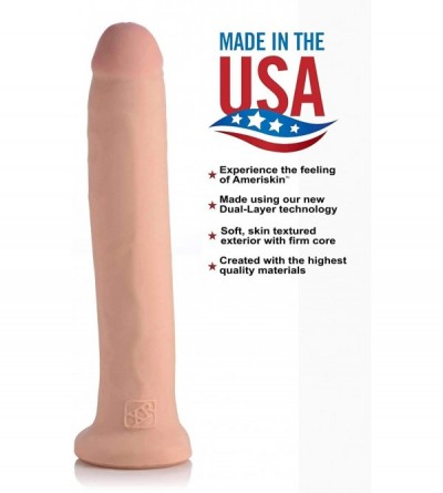 Dildos 12 Inch Ultra Real Dual Layer Suction Cup Dildo Without Balls - C418N9ORTCU $27.54