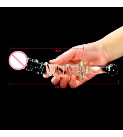 Dildos Crystal Dildo Glass Penis Anal Butt Plug Sex Toy Adult Products for Women - 22.5x3.5cm - CK12O8IYHPD $19.39