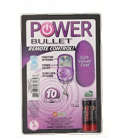 Vibrators Novelties Power Bullet With Remote- Purple - Purple - CJ116EJ4YIR $15.66