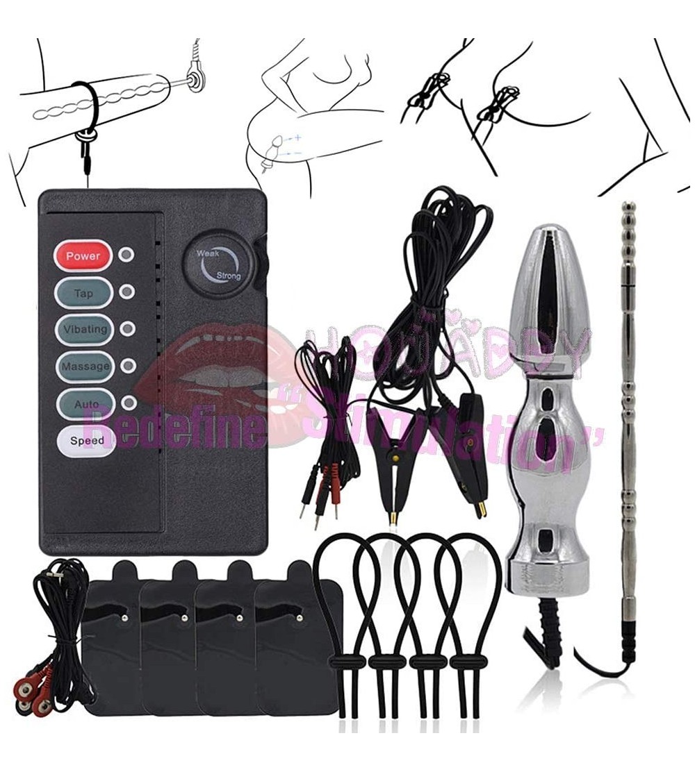 Penis Rings Estim Sex- Electro Shock Anal Plug Massage pad Penisplug Catheter Cock Rings Nipple Clamps Adult Toys Electrical ...