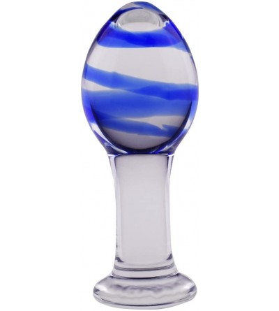 Anal Sex Toys 4.53'' 11.5 cm SM Fetish Blue Glass Crystal Ball Anal Plug G-spot Stimulator Butt Pleasure Wand Mushroom Adult ...