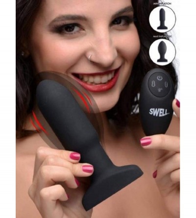 Anal Sex Toys Worlds First Remote Control Inflatable 10X Vibrating Missile Silicone Anal Plug - CC195EW7DCE $33.34
