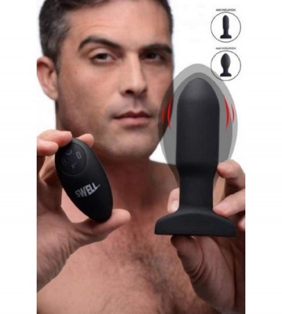 Anal Sex Toys Worlds First Remote Control Inflatable 10X Vibrating Missile Silicone Anal Plug - CC195EW7DCE $33.34