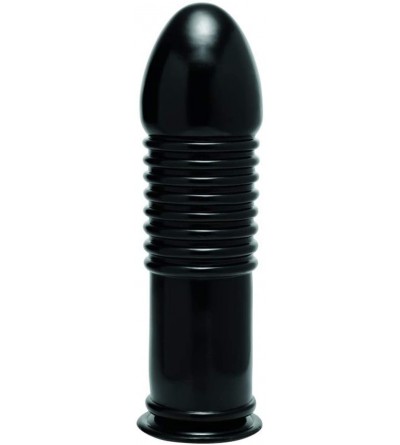 Anal Sex Toys The Enormass Ribbed Plug with Suction Base- Black (AE812) - CT12GW2DVFR $32.26