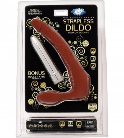 Dildos Premium Vibrating Strapless Strap-on Realistic Dildo Kit- Brown - Brown - CX18E7WR0RY $34.11