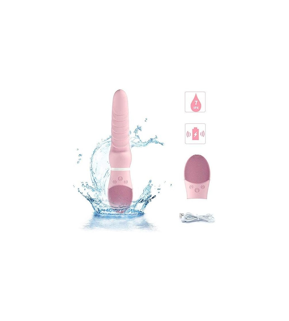 Vibrators G Spot Vibrator for Vagina Stimulation with Face Brush- Ultra Soft Waterproof Rechargeable Dildo Vibrator with 10 V...