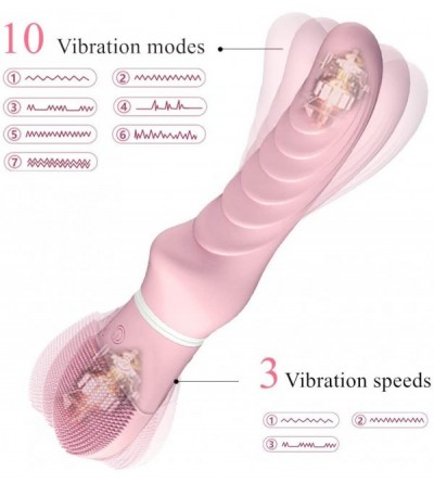 Vibrators G Spot Vibrator for Vagina Stimulation with Face Brush- Ultra Soft Waterproof Rechargeable Dildo Vibrator with 10 V...