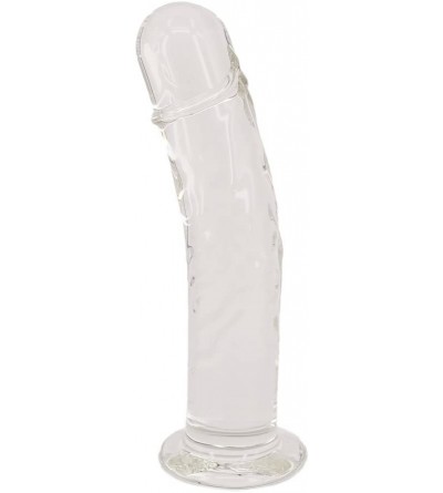Dildos Crystal Realistic Big Pleasure Wand Dildo Sex Toy Massager- Clear - C4184UIYOT3 $18.25