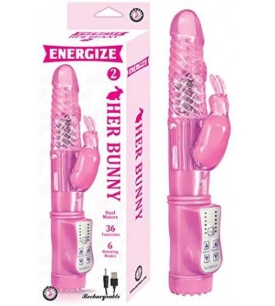 Vibrators Energize Her Bunny 2 Pink Rabbit Vibrator - C01895YUN88 $50.98