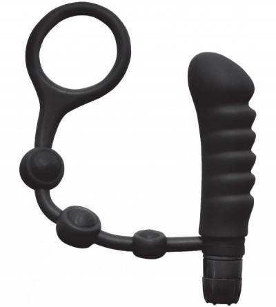 Penis Rings Silicone Single Loop Anal Plug Cock Ring Sex Toy Butt Plug - Black - Black - C817AAYCCER $17.71