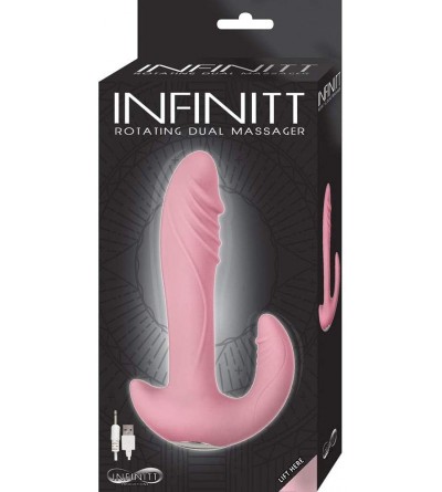 Vibrators Infinitt Rotating Dual Massager 10 Function Dual Motor Rechargeable (Pink) - Pink - CX18H3XRARQ $41.34
