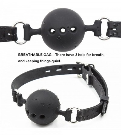 Gags & Muzzles Silicone Breathable Ball Gag for Adult Bondage Restraints Sex Play (Black- 1.5in Ball) - Black - CO18EDCR3AS $...