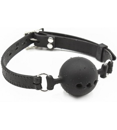 Gags & Muzzles Silicone Breathable Ball Gag for Adult Bondage Restraints Sex Play (Black- 1.5in Ball) - Black - CO18EDCR3AS $...