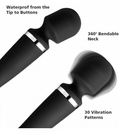 Vibrators Compact Powerful Cordless Wand Massager- Waterproof Wireless USB Charging Rechargeable Mini Massaging- Personal Wan...