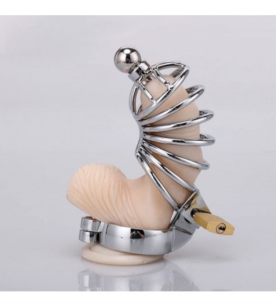 Chastity Devices Male Bondage Chastity Cage Device- Stainless Steel Penis Ring Cock Cage Bondage Sex Toys with Urethral Plug ...