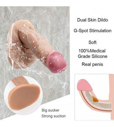 Dildos Realistic Dildo- Liquid Silicone Dual Density Penis Cock with Ultra Huge Suction Cup Lifelike Veins Glans - C618684RI8...