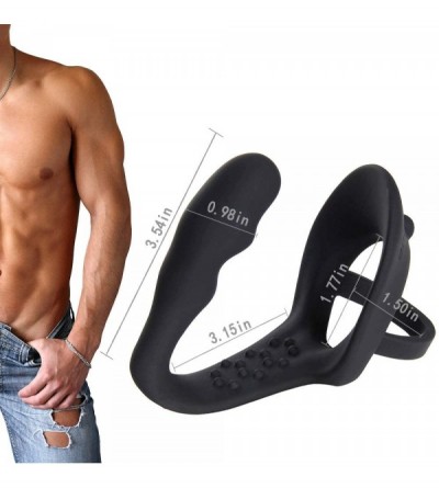 Anal Sex Toys Cock Ring with Anal Plug- Prostate Massager and Silicone Penis Ring Stimulator Anal Training Butt Plug Adult Se...