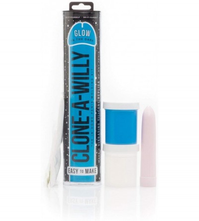 Vibrators Silicone Penis Casting Kit (Color Glow-in-The-Dark Blue) - Blue - CV12EKUWF0F $26.32