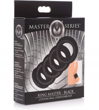 Penis Rings Ring Master Custom Ball Stretcher Kit - Black - C9193R2HUDU $13.98