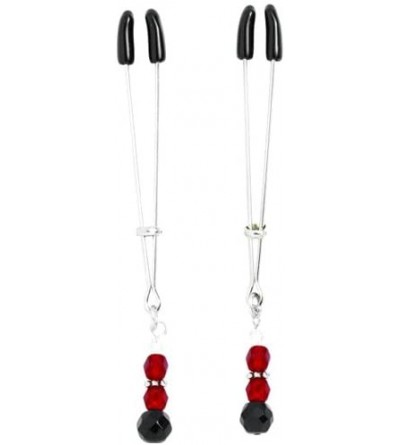Nipple Toys Beaded Nipple Clamps with Tweezer Tip- Red - Red - CY112BTD7Y1 $29.27