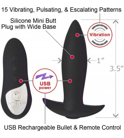 Anal Sex Toys Remote Control Mini Plug- Black - Black - CP17YKSEDGR $25.40