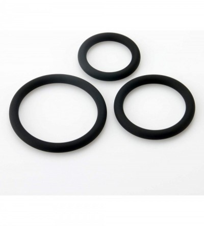 Penis Rings Thin Round Smooth Cock Ring 32mm- 40mm- 50mm Black Three Sizes 1.2"- 1.6" and 1.9" Inner Diameters - Black - CH18...